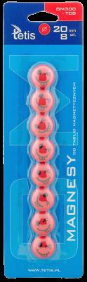 Opakowanie Magnesy do tablic Tetis czerwone języki 20mm/8