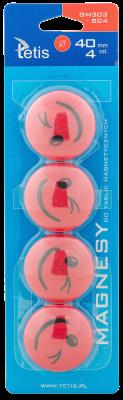 Opakowanie Magnesy do tablic Tetis czerwone uśmiechy 40mm/4