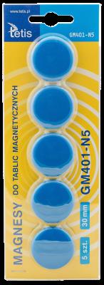 Opakowanie Magnesy do tablic Tetis niebieskie 30mm/5