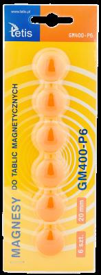Opakowanie Magnesy do tablic Tetis pomarańczowe 20mm/6