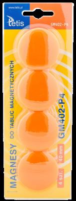 Opakowanie Magnesy do tablic Tetis pomarańczowe 40mm/4