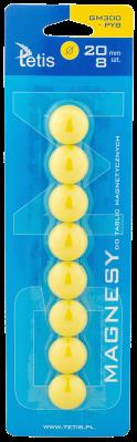 Opakowanie Magnesy do tablic Tetis żółte gładkie 20mm/8