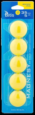 Opakowanie Magnesy do tablic Tetis żółte gładkie 35mm/5
