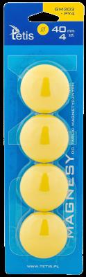 Opakowanie Magnesy do tablic Tetis żółte gładkie 40mm/4