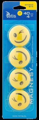 Opakowanie Magnesy do tablic Tetis żółte uśmiechy 40mm/4