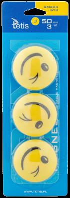 Opakowanie Magnesy do tablic Tetis żółte uśmiechy 50mm/3