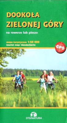 Mapa tur. Dookoła Zielonej Góry 1:50 000. Autor:   Praca zbiorowa. SmakLiter.pl Okładka książki Mapa tur. Dookoła Zielonej Góry 1:50 000