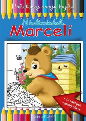Niedźwiadek Marceli - kolorowanka. Autor: Kozioł Dorota. SmakLiter.pl Okładka książki Niedźwiadek Marceli - kolorowanka