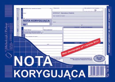 Opakowanie Nota korygująca A5