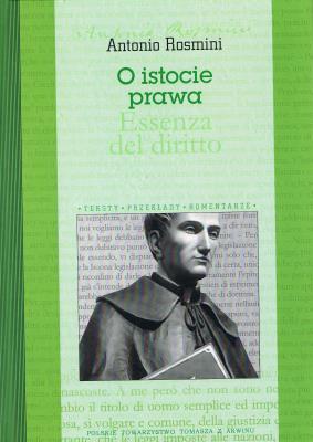 O istocie prawa. Essenza del diritto. Autor: Antonio Rosmini. SmakLiter.pl Okładka książki O istocie prawa. Essenza del diritto