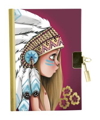 Opakowanie Pamiętnik zapinany na kłódkę Burgundy