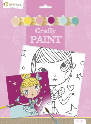 Opakowanie Podobrazie z nadrukiem + farbki + pędzel - Księżniczka 20x20 cm