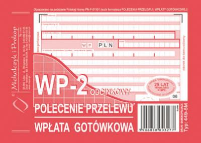 Opakowanie Polecenie przelewu wpłata gotówkowa A6 2 odcinkowe A6