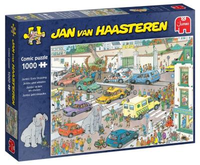 Puzzle 1000 Haasteren Słoń na zakupach G3. Wydawca: Jumbo. SmakLiter.pl Opakowanie Puzzle 1000 Haasteren Słoń na zakupach G3