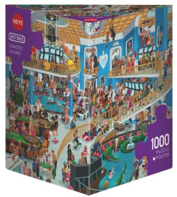 Opakowanie Puzzle 1000 Szalony Chaos w kasynie + plakat