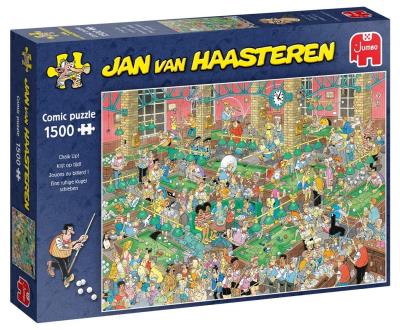 Puzzle 1500 Haasteren Klub bilardowy G3. Wydawca: Jumbo. SmakLiter.pl Opakowanie Puzzle 1500 Haasteren Klub bilardowy G3
