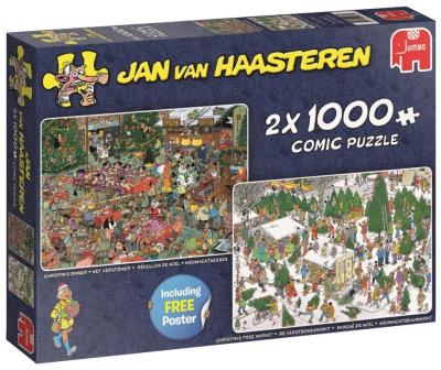 Puzzle 2x1000 Haasteren Świąteczne prezenty G3. Wydawca: Jumbo. SmakLiter.pl Opakowanie Puzzle 2x1000 Haasteren Świąteczne prezenty G3