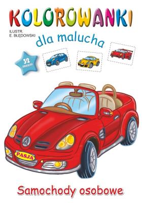 Samochody osobowe. Kolorowanki dla malucha. Autor: Ernest Błędowski. SmakLiter.pl Okładka książki Samochody osobowe. Kolorowanki dla malucha