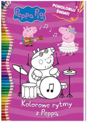 Świnka Peppa. Kolorowe rytmy z Peppą. Autor: Opracowanie zbiorowe. SmakLiter.pl Okładka książki Świnka Peppa. Kolorowe rytmy z Peppą