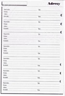 Opakowanie Wkład do organizera A5 Adresy ANTRA