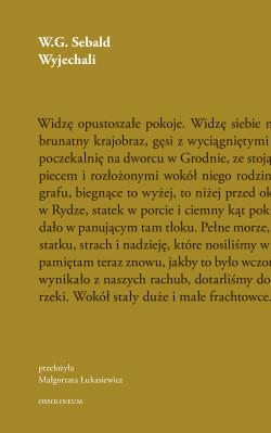 Wyjechali. Autor: Sebald W.G.. SmakLiter.pl Okładka książki Wyjechali