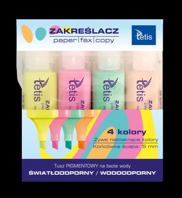 Opakowanie Zakreślacze pastelowe komplet 4 szt