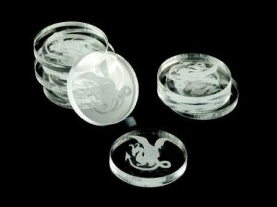 Opakowanie Znaczniki akryl transparentne okrągłe 22x3mm 10szt