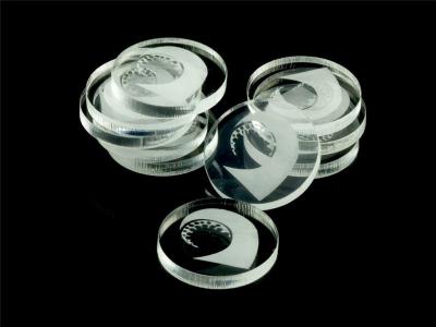 Opakowanie Znaczniki akryl transparentne okrągłe 22x3mm 10szt