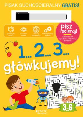 1...2...3...Główkujemy! Książka z pisakiem sucho.. Autor: Dulęba Oliwia. SmakLiter.pl Okładka książki 1...2...3...Główkujemy! Książka z pisakiem sucho.
