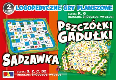2 gry Sadzawka/Pszczółki Gadułki. Wydawca: KOMLOGO. SmakLiter.pl Opakowanie 2 gry Sadzawka/Pszczółki Gadułki