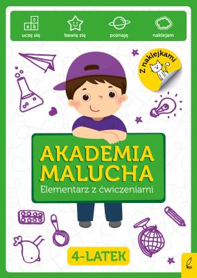 Akademia Malucha Elementarz z ćwiczeniami 4-latek. Autor: Opracowanie zbiorowe. SmakLiter.pl Okładka książki Akademia Malucha Elementarz z ćwiczeniami 4-latek