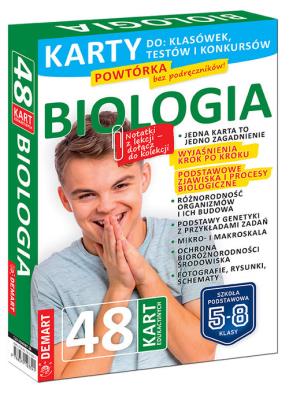 BIOLOGIA. Karty edukacyjne. Autor: Irena Brignull. SmakLiter.pl Okładka książki BIOLOGIA. Karty edukacyjne