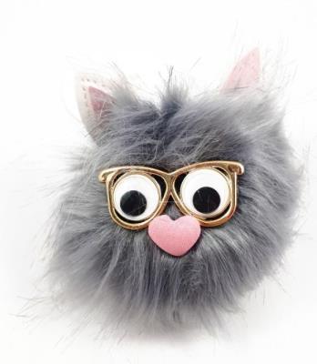 Opakowanie Brelok Pompon, futrzak szary