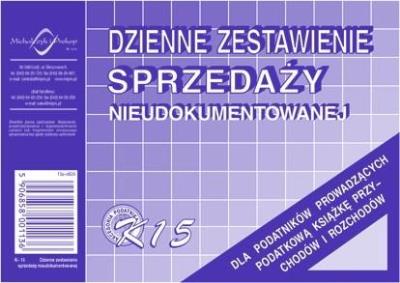 Opakowanie Dzienne zest. sprzedaży nieudokumentowanej K-15