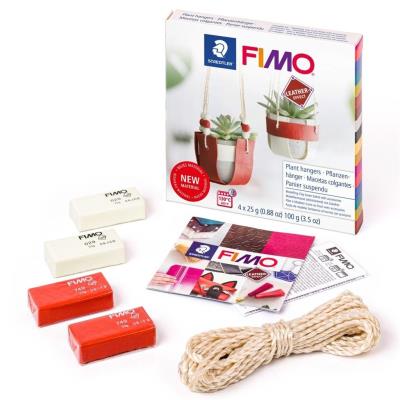 Opakowanie Fimo Leather Wisząca doniczka 4x25g + akcesoria