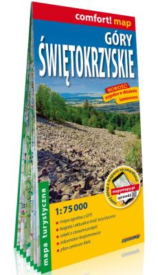 Góry Świętokrzyskie; laminowana mapa turystyczna 1:75 000. Autor:   Praca zbiorowa. SmakLiter.pl Okładka książki Góry Świętokrzyskie; laminowana mapa turystyczna 1:75 000