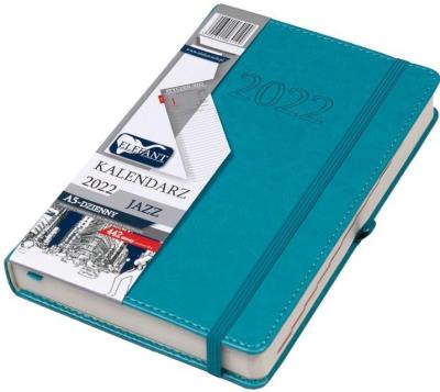 Opakowanie Kalendarz 2022 A5 Dzienny Jazz turkusowy ELEFANT