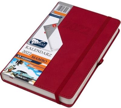 Opakowanie Kalendarz 2022 A5 Dzienny Mambo czerwony ELEFANT