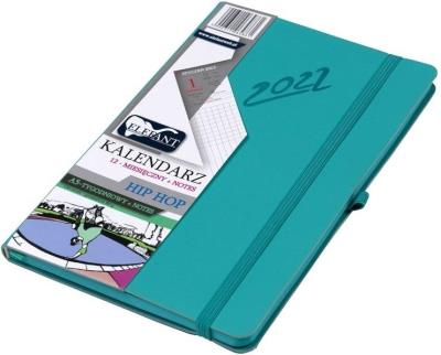 Opakowanie Kalendarz 2022 A5 Tyg. Hip Hop turkusowy ELEFANT