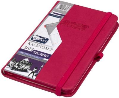 Opakowanie Kalendarz 2022 A6 Tyg. Techno różowy ELEFANT