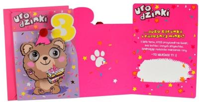 Opakowanie Karnet B6 DK-790 Urodziny 3 miś