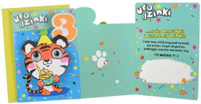 Opakowanie Karnet B6 DK-791 Urodziny 3 tygrysek