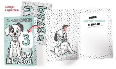 Opakowanie Karnet B6 DSK-025 Urodziny Dalmatyńczyk (w. cyf.)