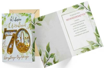Opakowanie Karnet B6 konfetti KNF-042 Urodziny 70