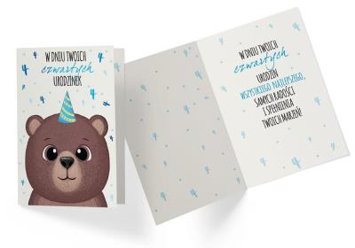 Opakowanie Karnet PR-324 Urodziny 4 chłopiec