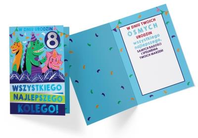 Opakowanie Karnet PR-332 Urodziny 8 chłopiec