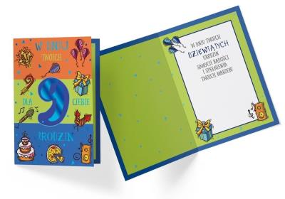 Opakowanie Karnet PR-334 Urodziny 9 chłopiec