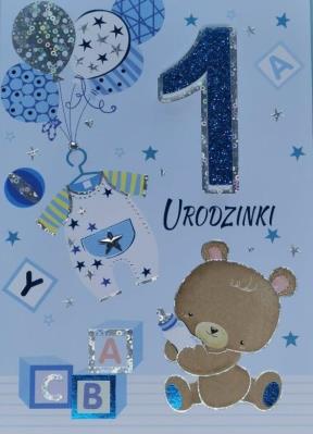 Opakowanie Karnet Przestrzenny B6 Roczek chłopiec miś