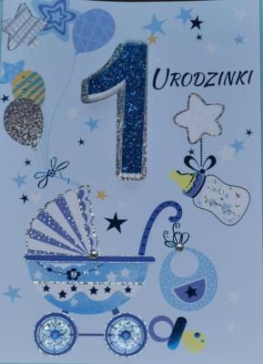 Opakowanie Karnet Przestrzenny B6 Roczek chłopiec wózek