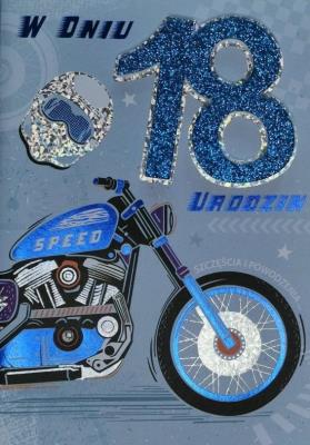 Opakowanie Karnet Przestrzenny B6 Urodziny 18 motor